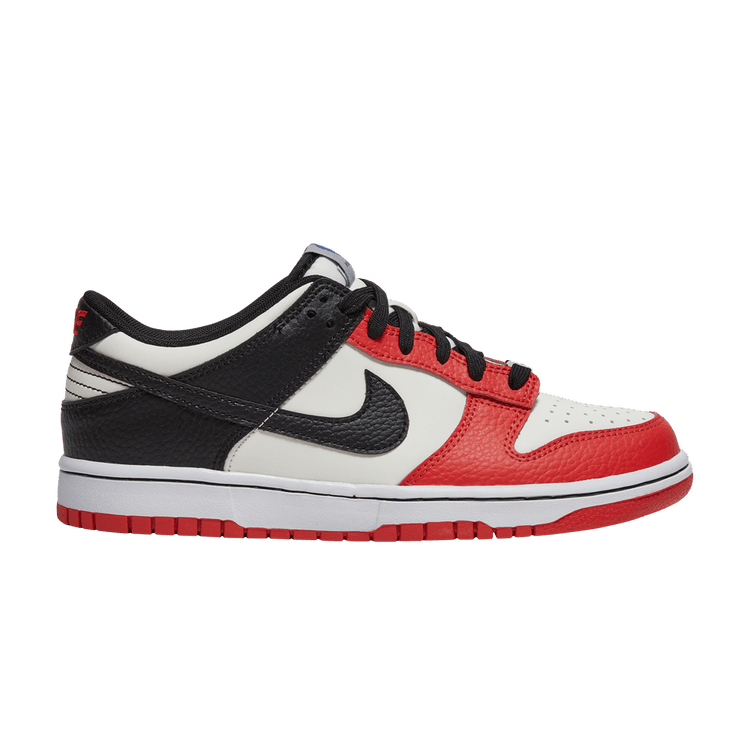 NBA x Nike Dunk Low EMB GS '75th Anniversary - Bulls' — Sail/Black/Chile Red/Black
