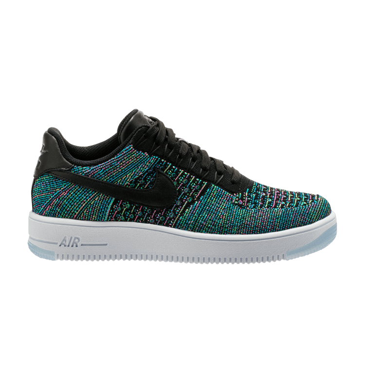 Nike Air Force 1 Ultra Flyknit Low 'Multicolor' — Black/Blue Lagoon-Voltage Green-Pink Blast-White