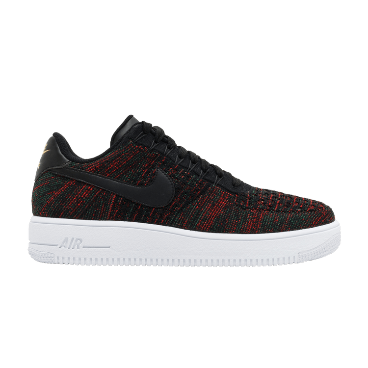 Nike Air Force 1 Low Flyknit 'Black Burgundy' — Black/Burgundy-Bright Crimson-White