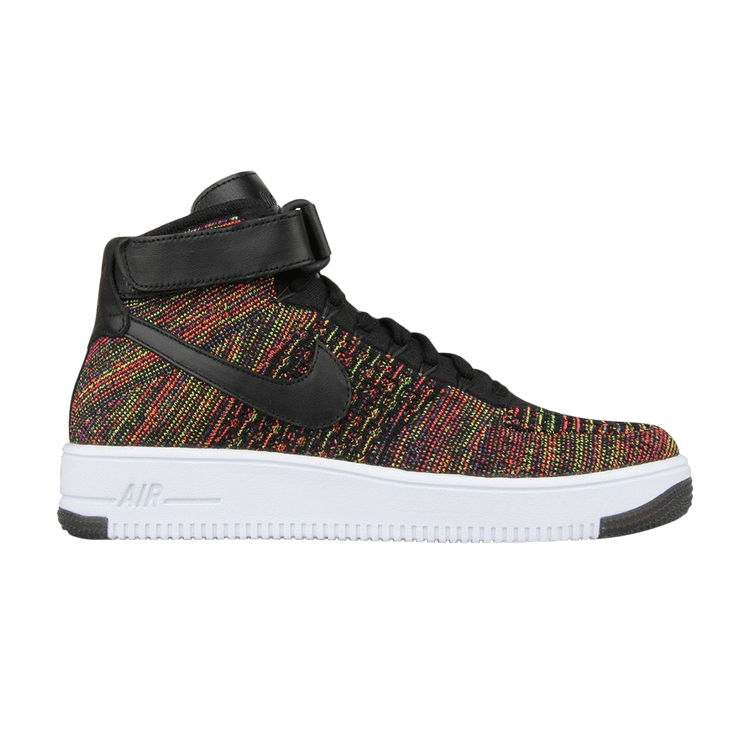 Nike Air Force 1 Ultra Flyknit Mid 'Multicolor' — Black/Bright Crimson-Court Purple-Volt