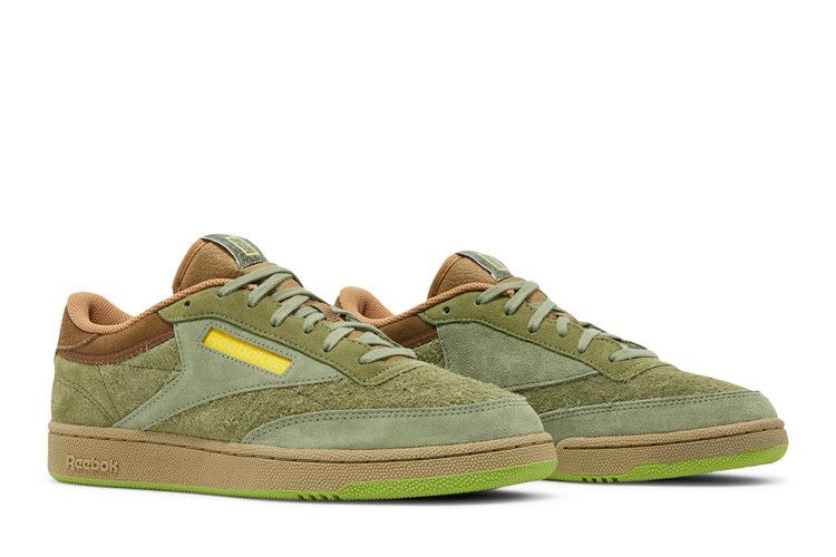 National Geographic x Reebok Club C 'The Lost Forest' — Washed Green/Acid Gold/Soft Camel