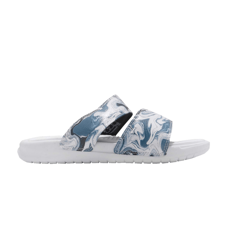 Nike Wmns Benassi Duo Ultra Slide 'White Blue Black' — Black/White