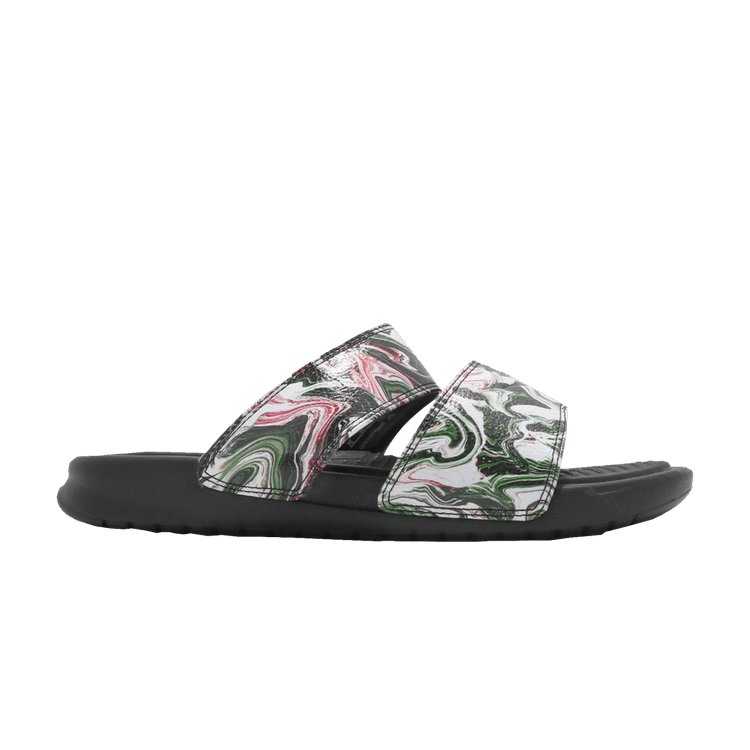 Nike Wmns Benassi Duo Ultra Slide 'Black Green Pink' — Black/Black