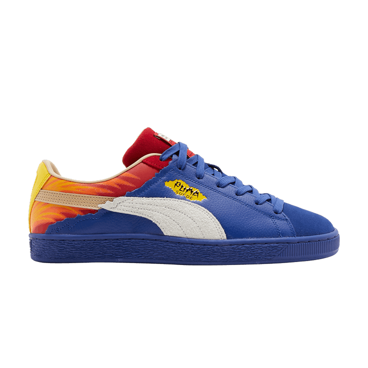 Puma Suede 'Layers - Firecracker' — Mazarine Blue/Barbados Cherry/Vibrant Yellow