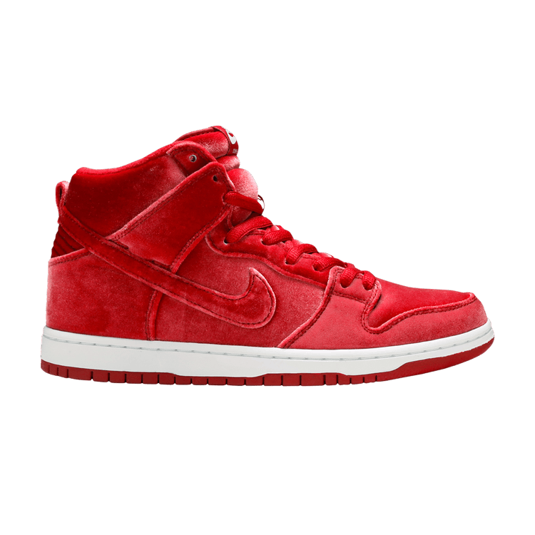 Nike SB Dunk High PRM 'Red Velvet' — gym red/gym red-white
