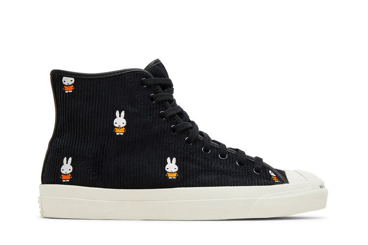 POP Trading Company x Converse Jack Purcell Pro High 'All Over Miffy' — Black/White/Egret