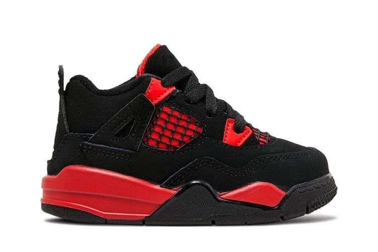 Air Jordan 4 Retro TD 'Red Thunder' — Black/Multi-Color/Multi-Color/Crimson