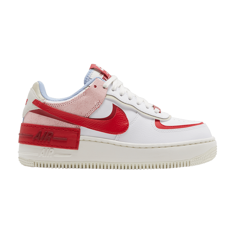 Nike Wmns Air Force 1 Shadow 'Cracked Leather' — Summit White/Gym Red/Aluminum/University Red