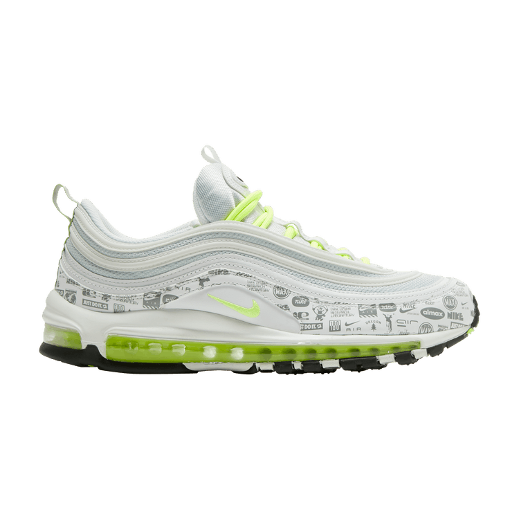 Nike Air Max 97 'Reflective Logo' — White/Black/Pure Platinum/Volt