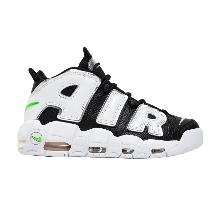 Nike Wmns Air More Uptempo 'Black Metallic Silver' — Black/Metallic Silver/Green Strike/Summit White