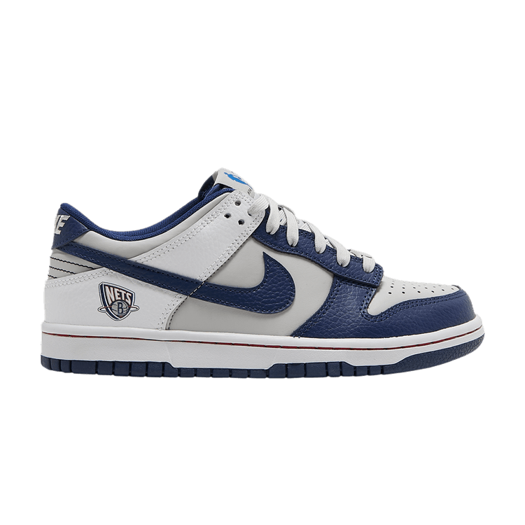 NBA x Nike Dunk Low EMB GS '75th Anniversary - Nets' — Dark Blue/Grey/White