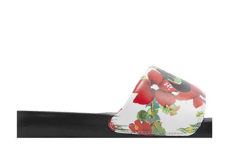 Nike Wmns Victori One Printed Slide 'Floral - Black' — White/Siren Red/Atomic Green/Black