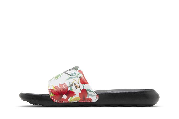 Nike Wmns Victori One Printed Slide 'Floral - Black' — White/Siren Red/Atomic Green/Black