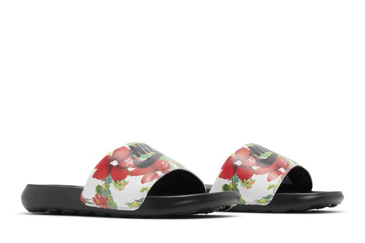 Nike Wmns Victori One Printed Slide 'Floral - Black' — White/Siren Red/Atomic Green/Black