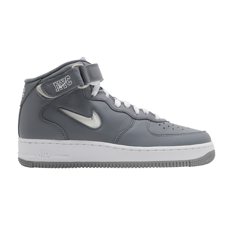 Nike Air Force 1 Mid Jewel QS 'NYC - Cool Grey' — Cool Grey/White/Metallic Silver
