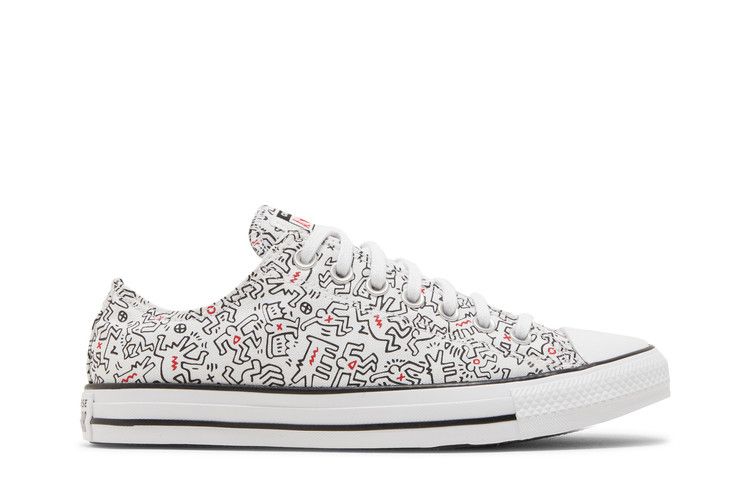 Keith Haring x Converse Chuck Taylor All Star Low 'Dancing Figures Allover Print' — White/Black/Red