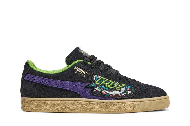 Santa Cruz x Puma Suede 'Shark' — Black/Green Flash/Deep Wisteria