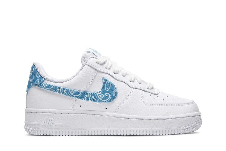 Nike Women's Air Force 1 '07 Essentials 'Blue Paisley' — White/Worn Blue/White (2)