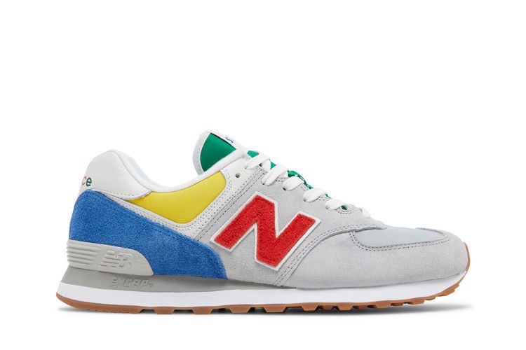 STAUD x New Balance 574 'Rain Cloud Team Red' — Rain Cloud/Team Red