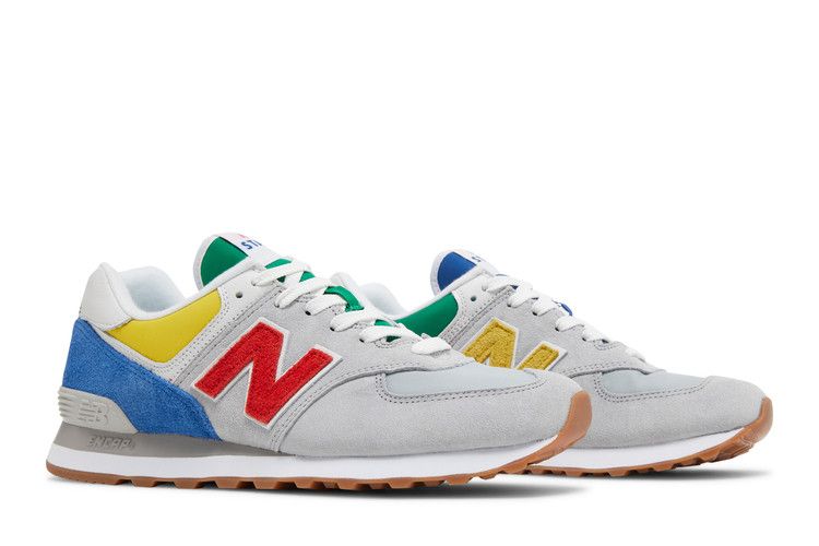 STAUD x New Balance 574 'Rain Cloud Team Red' — Rain Cloud/Team Red