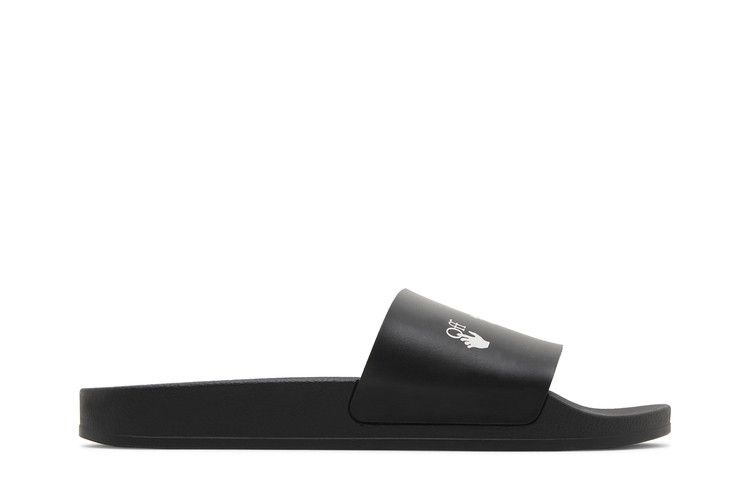 Off-White Logo Print Slide 'Drowning Man - Black' — Black/White