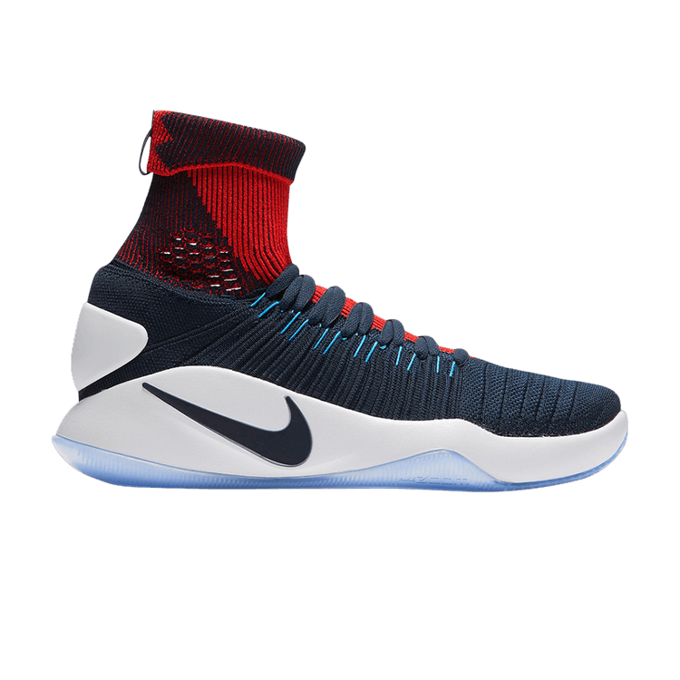 Nike Hyperdunk 2016 Flyknit 'USA' — Dark Obsidian/Dark Obsidian-Bright Crimson-Photo Blue