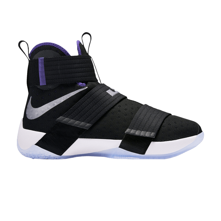 Nike Zoom LeBron Soldier 10 EP 'Sacramento Kings' — Black/White/Metallic Silver/Court Purple