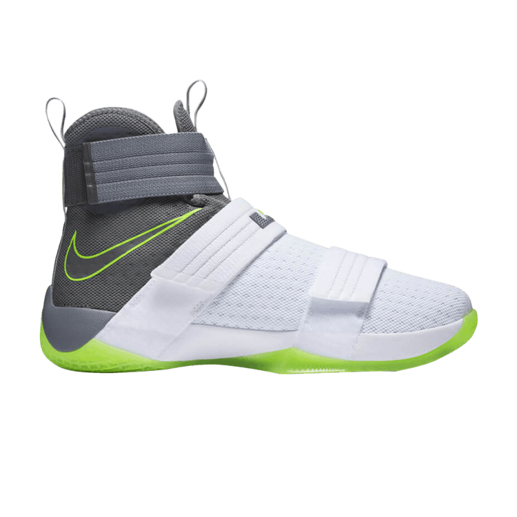 Nike LeBron Soldier 10 'Dunkman' — White/Cool Grey-Electric Green