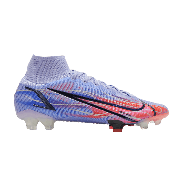 Kylian Mbappé x Nike Mercurial Superfly 8 Elite 'Flames' — Light Thistle/Indigo Burst/Bright Crimson/Metallic Silver