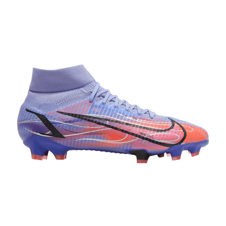 Kylian Mbappé x Nike Mercurial Superfly 8 Pro FG 'Flames' — Light Thistle/Indigo Burst/Bright Crimson/Metallic Silver