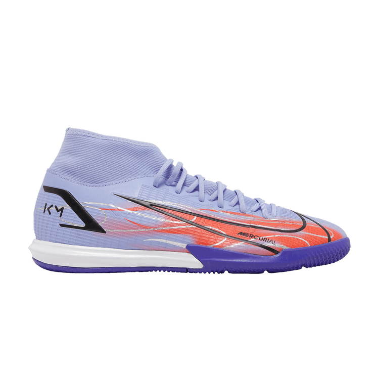Kylian Mbappé x Nike Mercurial Superfly 8 Academy IC 'Flames' — Light Thistle/Indigo Burst/Bright Crimson/Metallic Silver