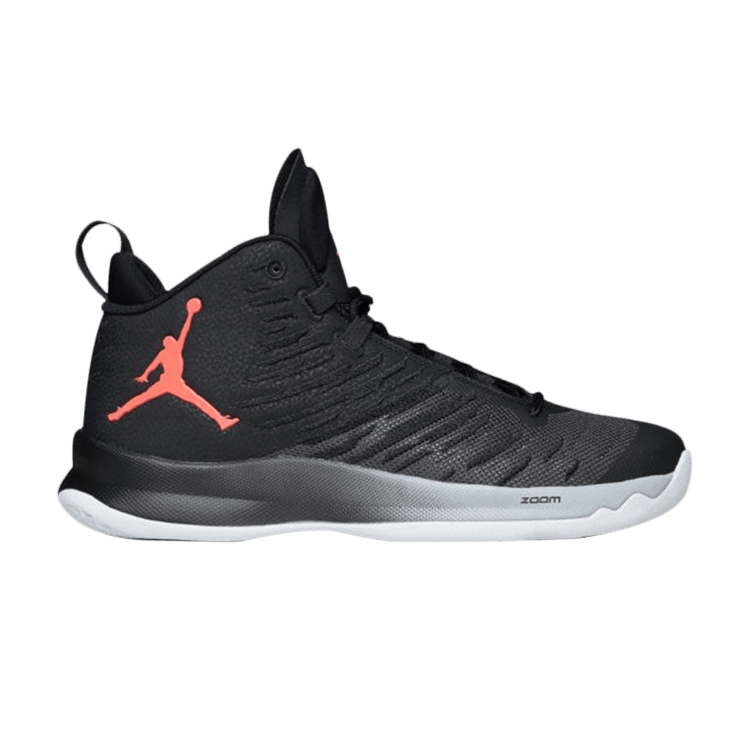 Air Jordan Super.Fly 5 'Black Infrared' — Black/Infrared 23-Wolf Grey