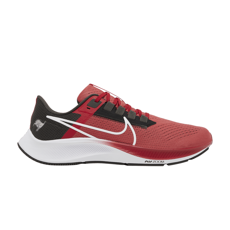 NFL x Nike Air Zoom Pegasus 38 'Tampa Bay Buccaneers' — Gym Red/Deep Pewter/Black/White