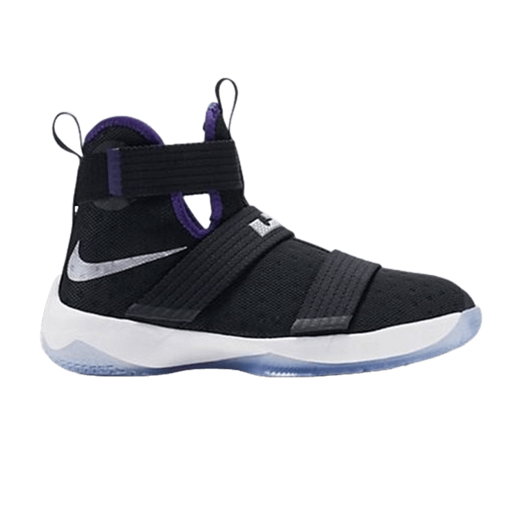 Nike LeBron Soldier 10 GS 'Sacramento Kings' — Black/White-Court Purple