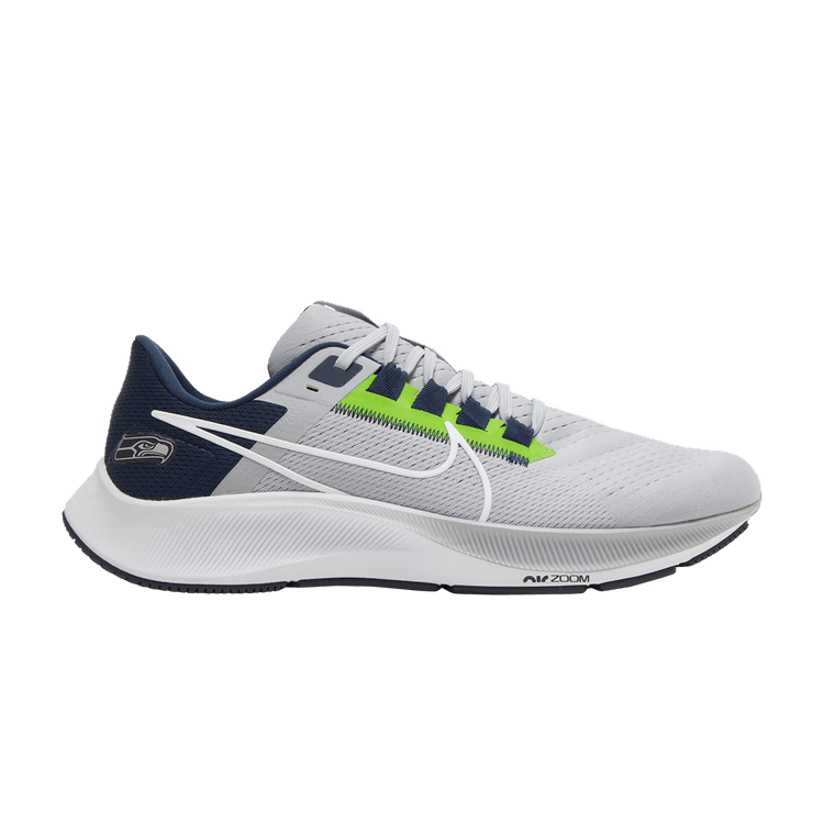 NFL x Nike Air Zoom Pegasus 38 'Seattle Seahawks' — Wolf Grey/College Navy/Action Green/White