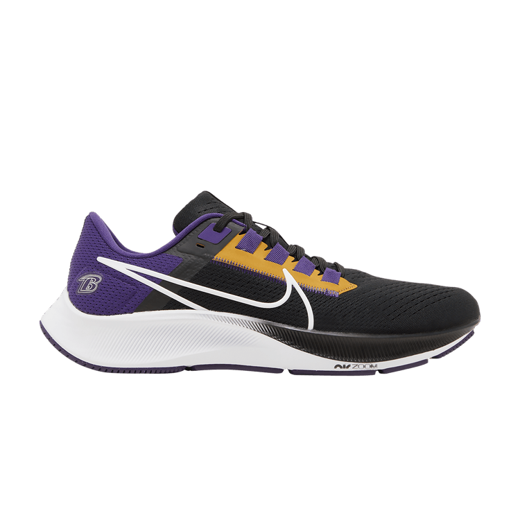 NFL x Nike Air Zoom Pegasus 38 'Baltimore Ravens' — Black/New Orchid/Ochre/White