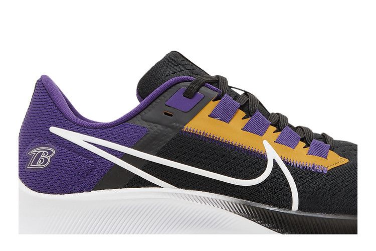 NFL x Nike Air Zoom Pegasus 38 'Baltimore Ravens' — Black/New Orchid/Ochre/White (3)