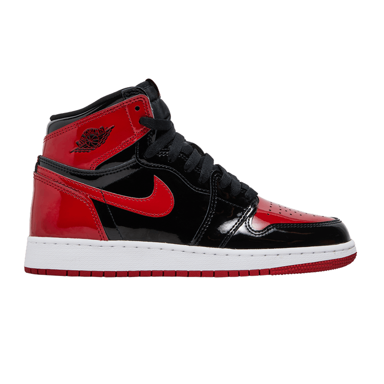 Air Jordan 1 Retro High OG GS 'Patent Bred' — Black/White/Varsity Red
