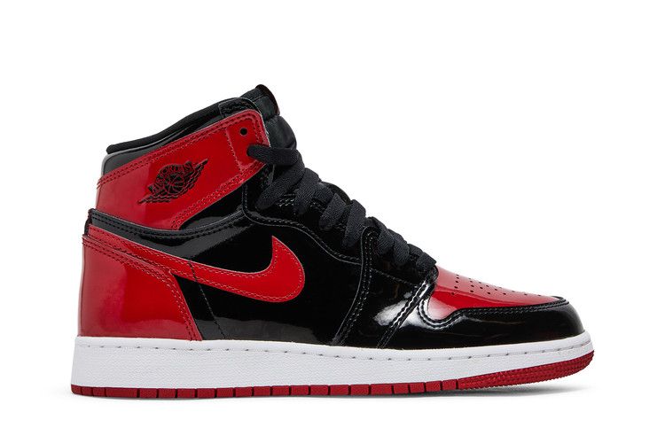 Air Jordan 1 Retro High OG GS 'Patent Bred' — Black/White/Varsity Red