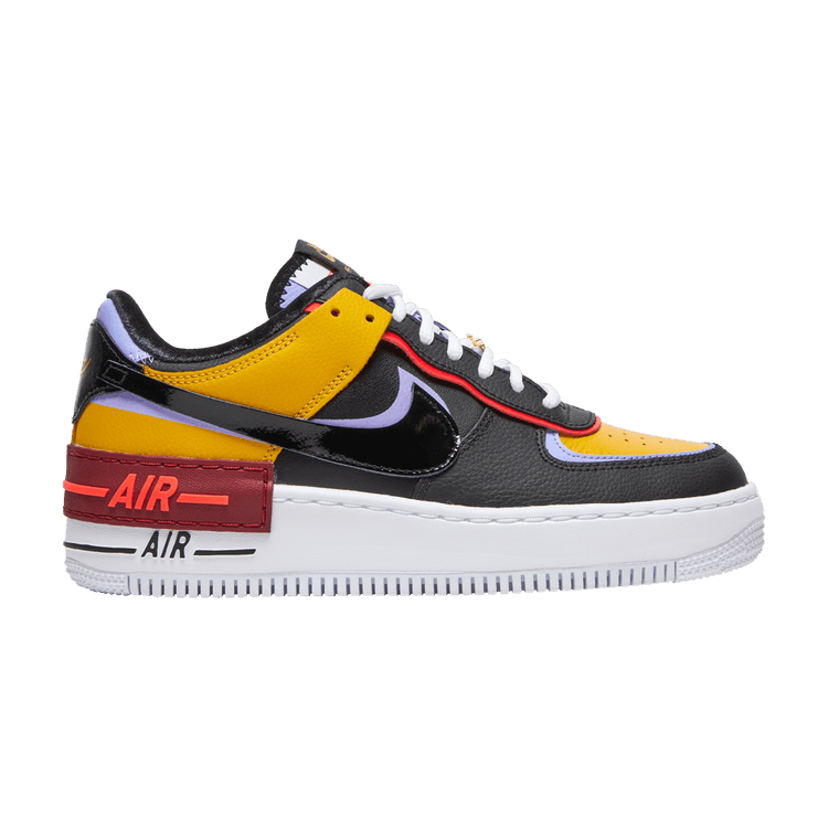 Nike Wmns Air Force 1 Shadow 'Dark Sulfur' — Dark Sulfur/Purple Pulse/Bright Crimson/Black