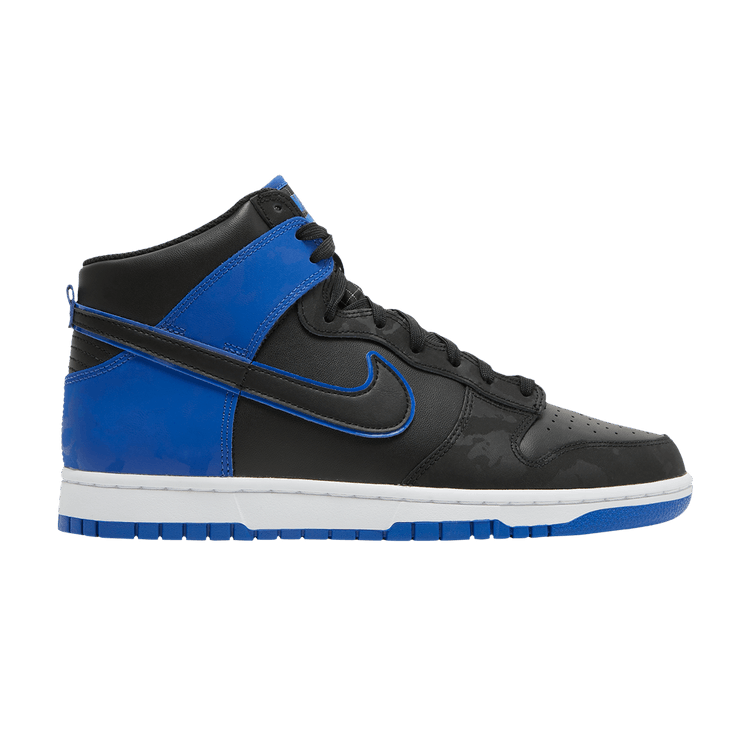 Nike Dunk High SE 'Hyper Royal Camo' — Black/Black/White/Hyper Royal