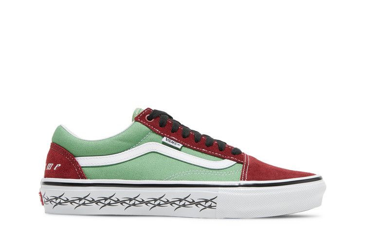 Supreme x Vans Old Skool 'Barbed Wire - Green' — Green/Red