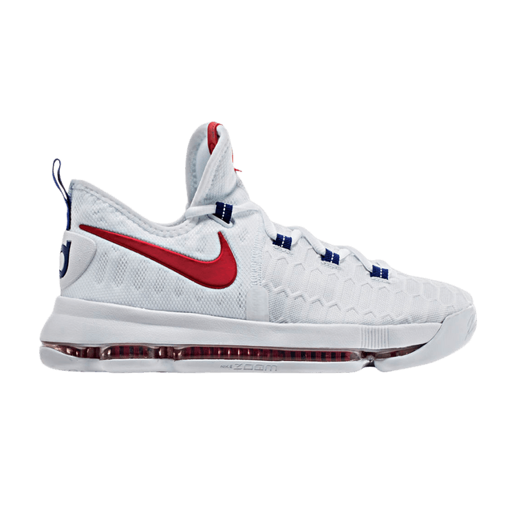 Nike KD 9 GS 'USA' — White/University Red-Racer Blue