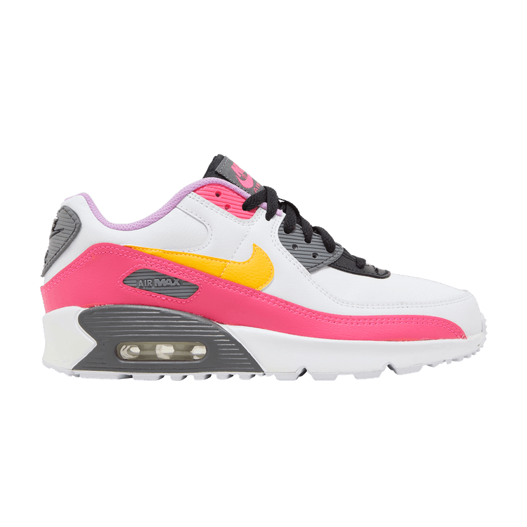 Nike Air Max 90 GS 'White Hyper Pink Orange' — White/Black/Hyper Pink/Laser Orange