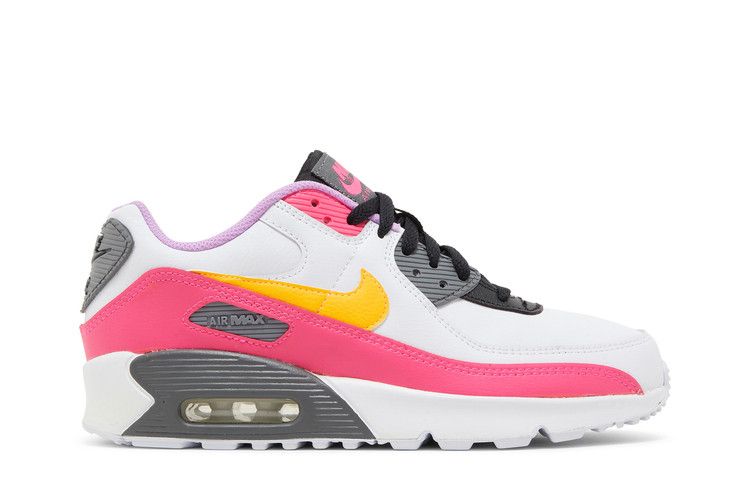 Nike Air Max 90 GS 'White Hyper Pink Orange' — White/Black/Hyper Pink/Laser Orange (2)