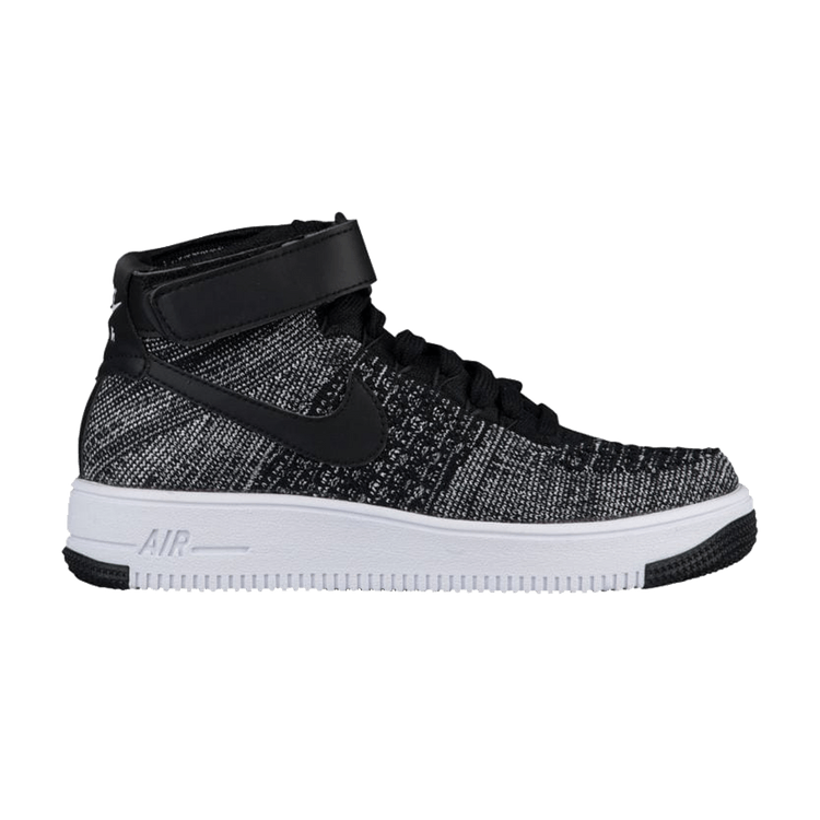 Nike Air Force 1 Ultra Flyknit Mid GS 'Black White' — Black/Black-White