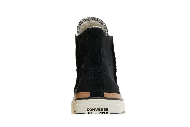 Converse Wmns Chuck Taylor All Star Raw Edge Platform High 'Black Champagne Tan' — Black/Egret/Champagne Tan