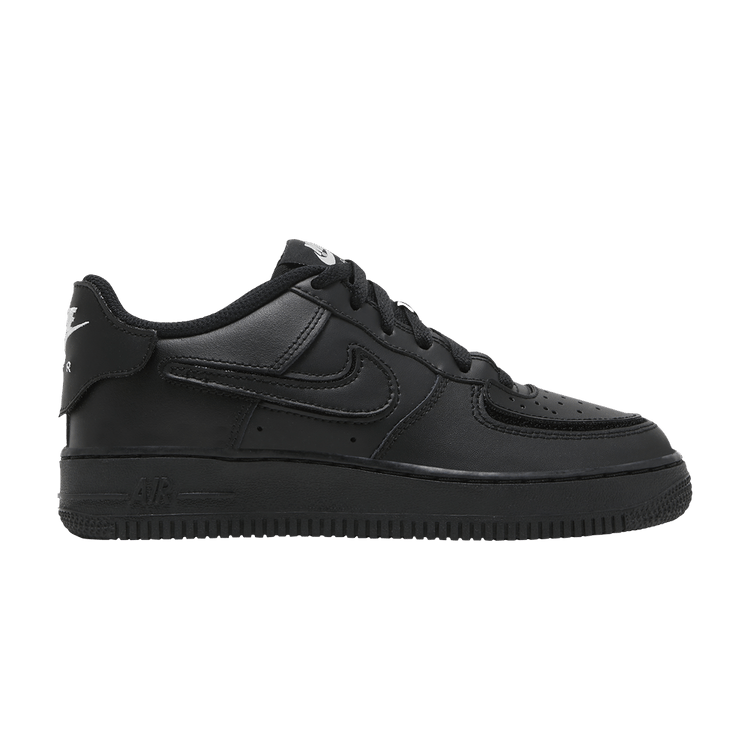 Nike Air Force 1/1 GS 'Black Bright Crimson' — Black/Metallic Silver/White/Bright Crimson