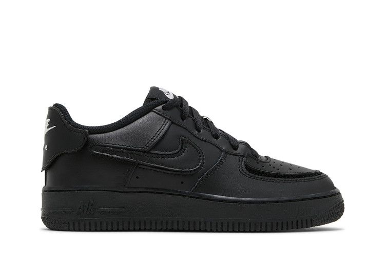 Nike Air Force 1/1 GS 'Black Bright Crimson' — Black/Metallic Silver/White/Bright Crimson (2)