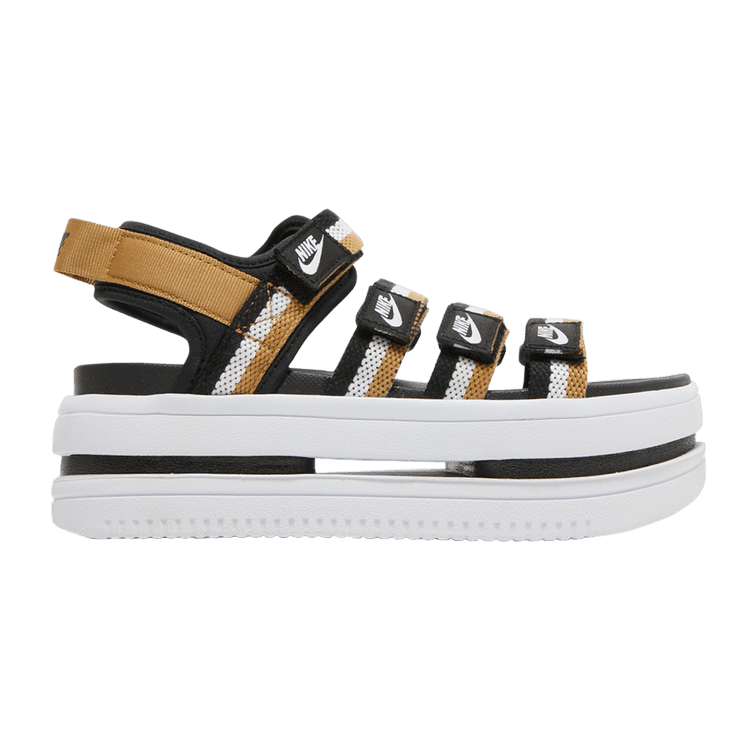 Nike Wmns Icon Classic Sandal 'Black Metallic Gold' — Black/Metallic Gold/White/White